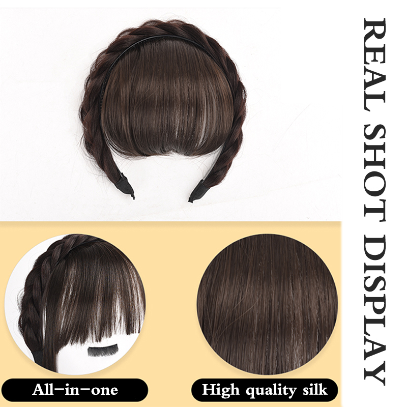New Concubine Natural Synthetic Headband With Bangs Without Sideburns In Women's Heat Resistant Wig Braid Headband