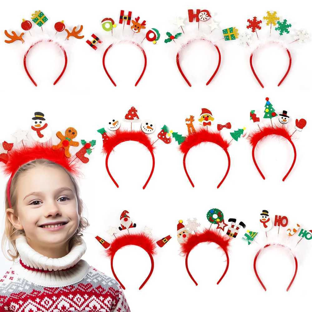 1 Christmas headband for children and adults red Santa Claus snowman ant headband decoration Christmas gift for girls W241021