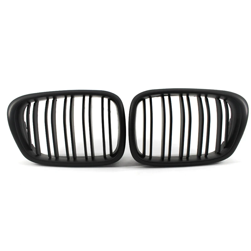 For BMW E39 5 Series 525 528 Gloss Black Grille Car Front Hood Grill Kidney Grilles Racing Grill 99-03 Accessories Dual Line