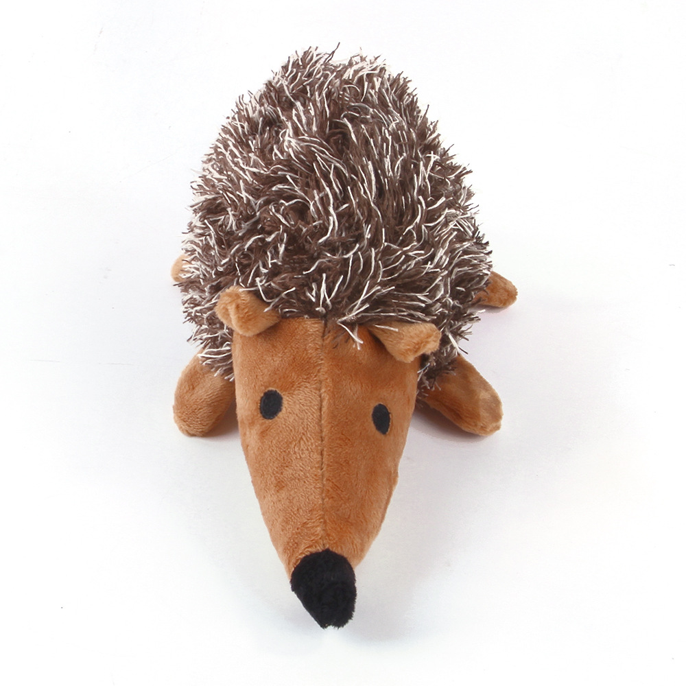 Plush Dog Toys Hedgehog Shape Squeak Pet Molar Toy Puppy Chew Bite Resistant Interactive Sounding Toy Pet Accessories Supplies