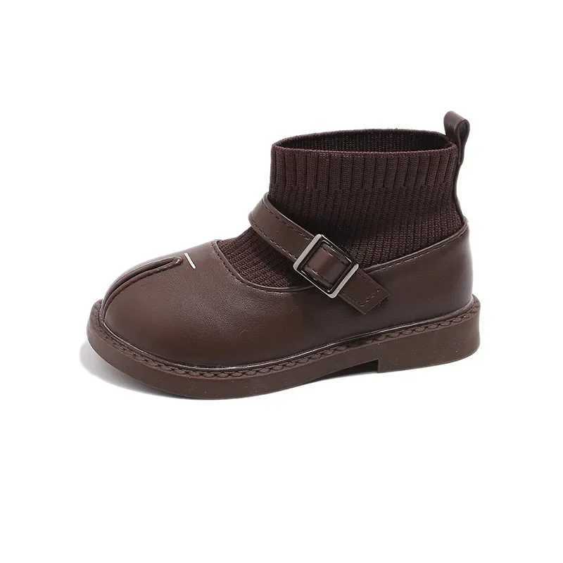 new girls ankle boots fashion patch work winter childrens flat shoes custom childrens cotton boots anti slip hook and loop M241102