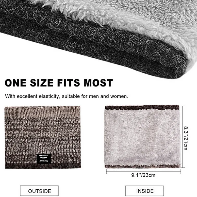 Unisex 2025 Knitted Warm Scarf Winter Autumn Ring new Women Bandana Solid Scarf Fleece Men Headband Neck Scarf Shawl Ski Mask Bike Hood