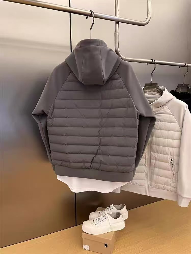 Winter new trend light cotton-padded jacket men loose Joker casual hooded solid color stitching couple coat men