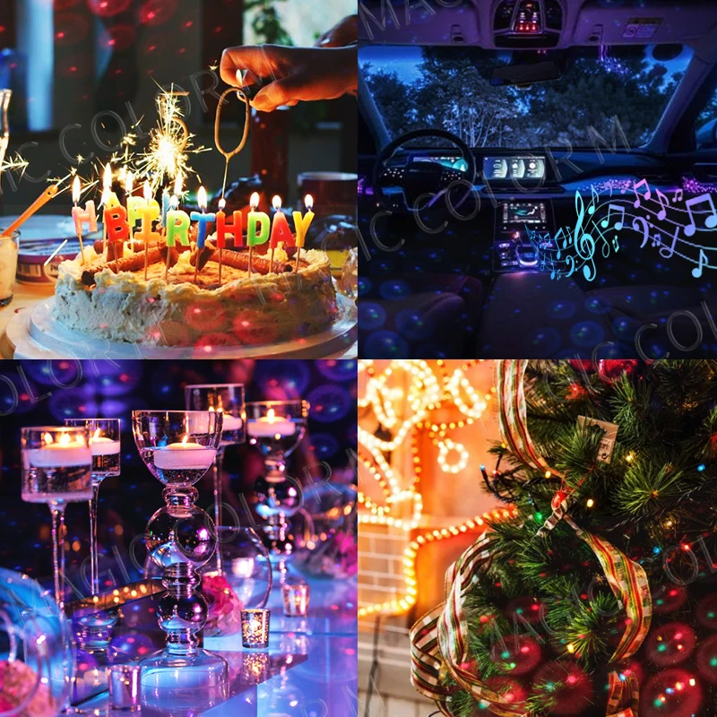 USB Car Ambient Light Roof Star Projector Interior Atmosphere Lamp Spherical 4 Colors 9 Modes Auto Home Decoration