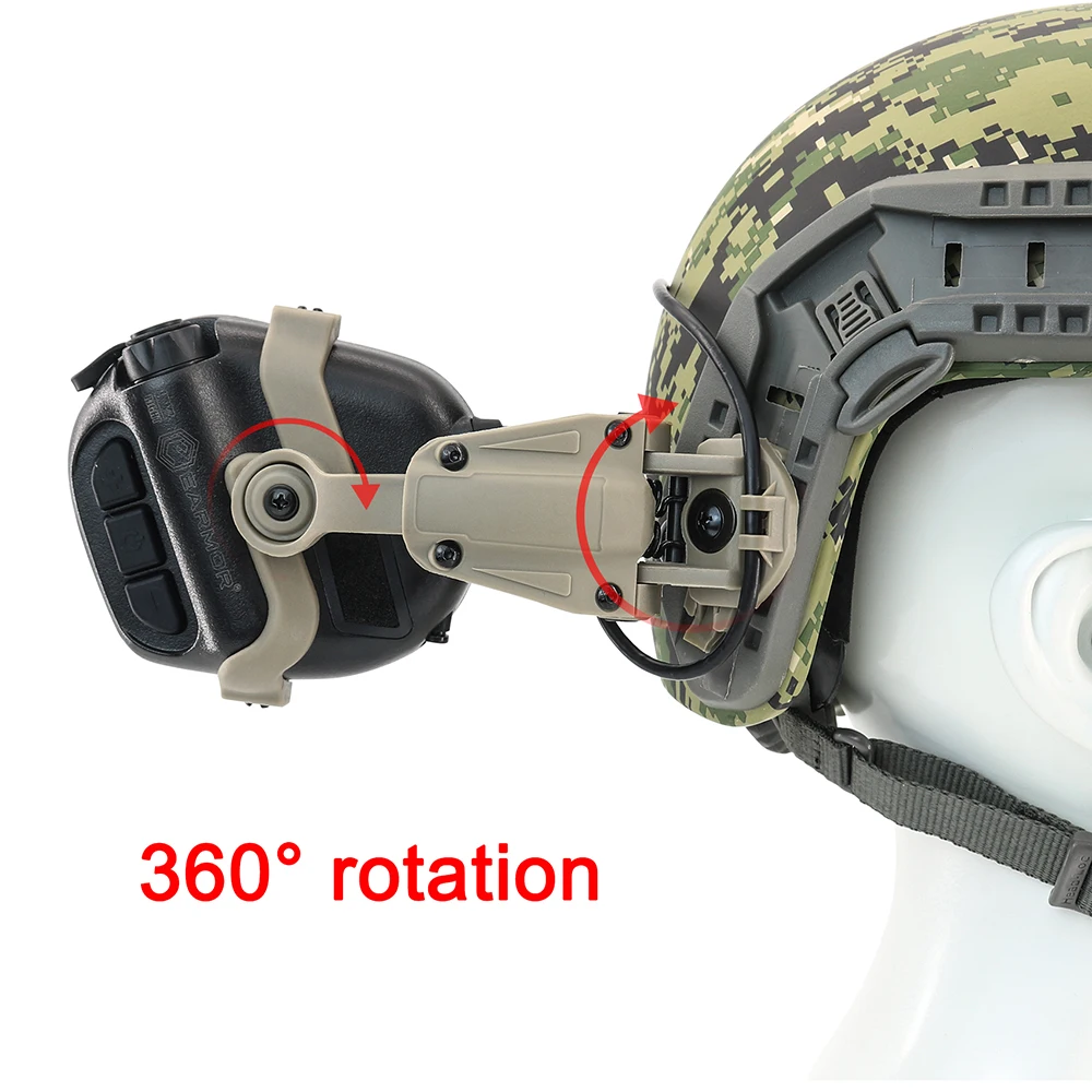 Tactical Airsoft Shooting Headset Accessories Tactical ARC Helmet Rail Adapter for EARMOR M32 / M32H Electronic Hunting Earmuffs
