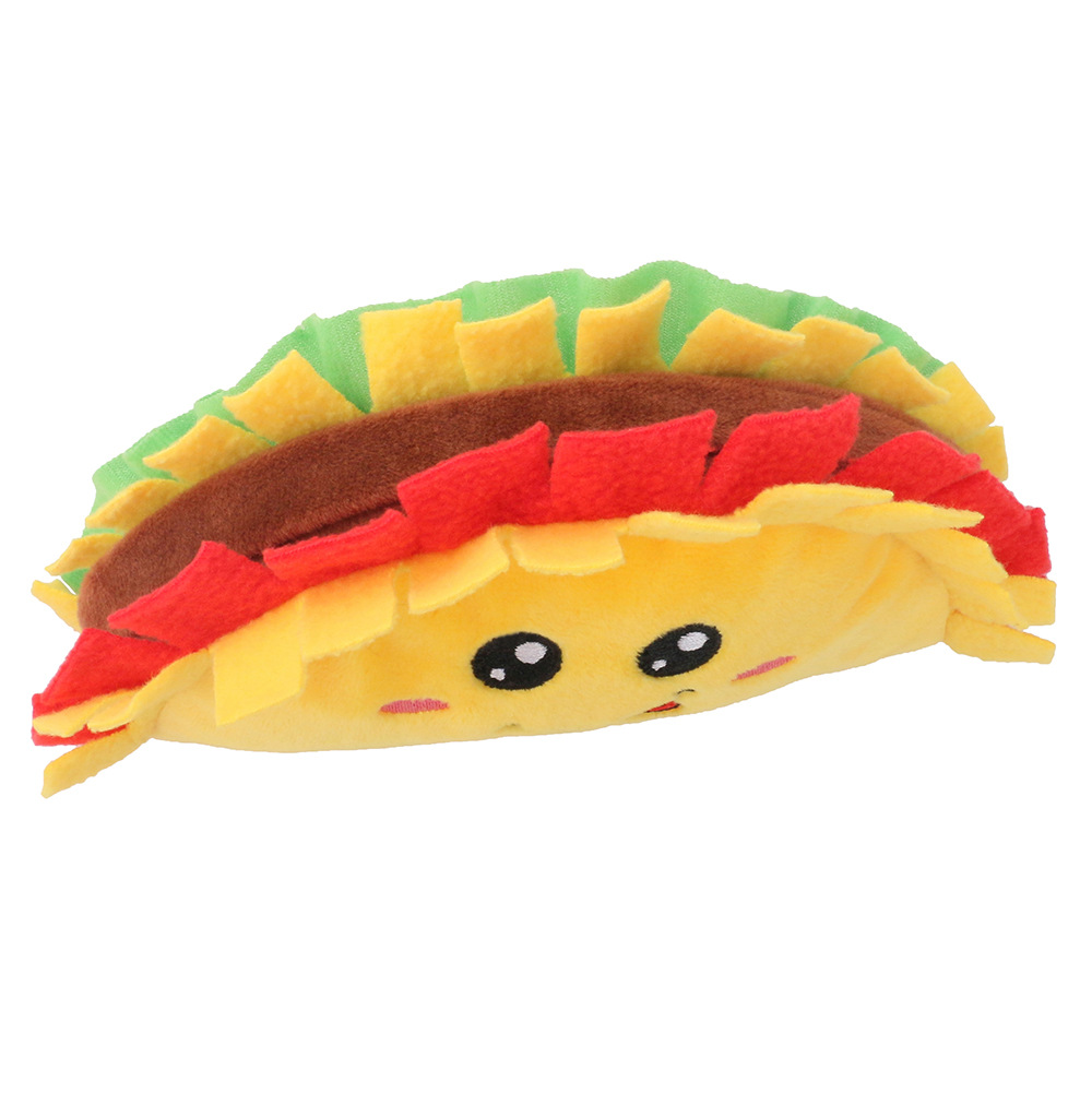 Hot Sale Cute Durable Squeaky Plush Food Series Stuffed Pet Dog Toy Plush Taco