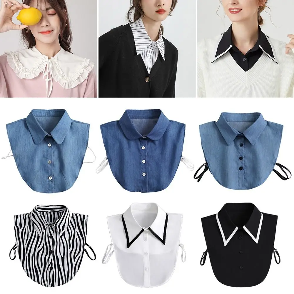 2025 1pc Lapel Fake Collar Vintage Detachable Shirt Collar for Women Blouse Sweater False Collar Lapel Top new Neckwear Ties