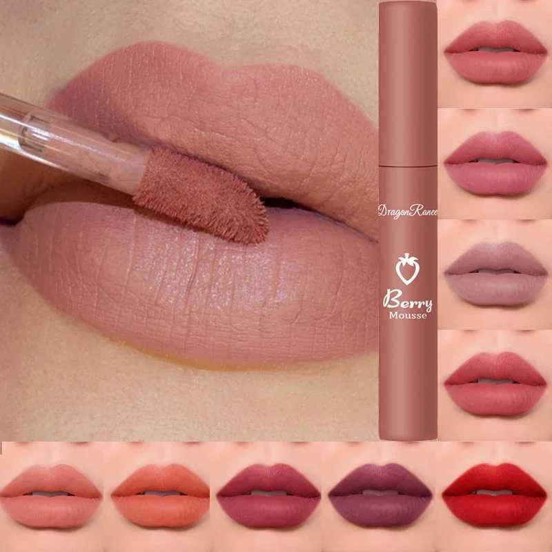 One matte nude liquid lipstick 12 color waterproof durable lipstick sexy red pink velvet lipstick womens cosmetics W241101