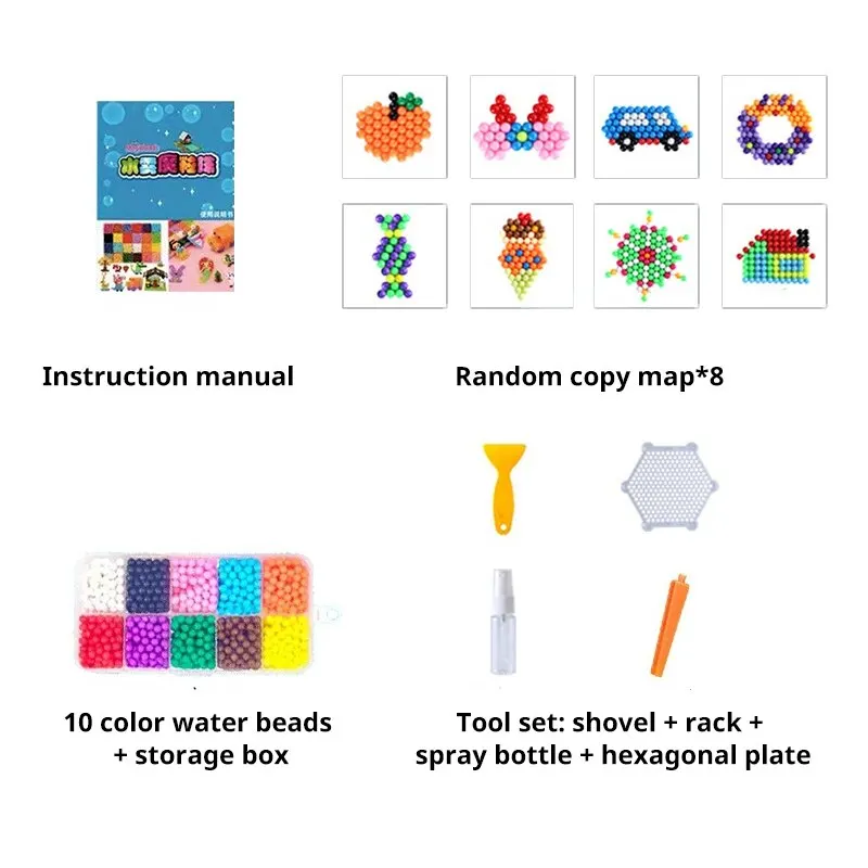 10 Colors 1000 Magical Water Mist Magic Beads Handmade Diy Magic Beads Educational Puzzle Children Toys