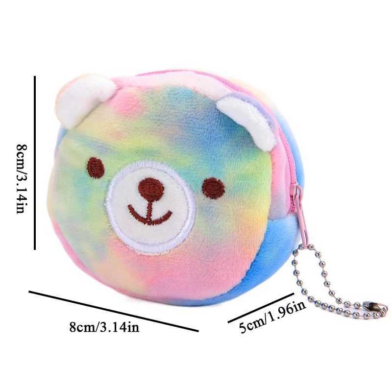 Cute Carto Plush Sheep Coin Purse Fur Circle Wallet Girl Cluh Embroidered Bag Key Earphe Organizer Bags Kids GiftXJ241111