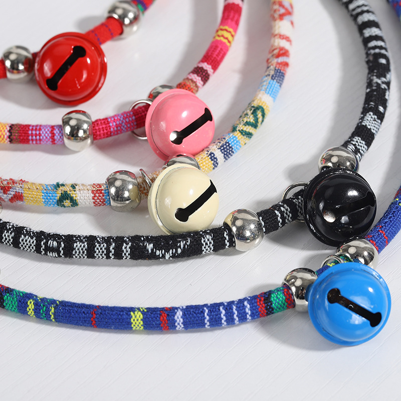 Adjustable Pet Collar Ethnic Wind Bell Cat Collar Exquisite Craft Pet Collars for Cats and Puppies Pet Accessories Products