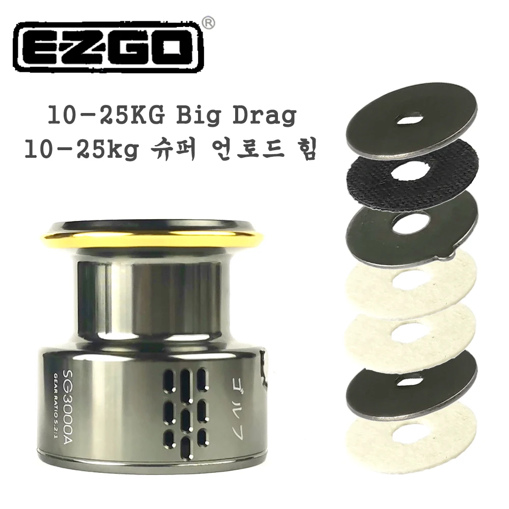 EZGO SG1000 SG6000 SG2500S SG3000 SG4000 Spinning Fishing Reel Max Drag 10-25kg Saltwater Jigging Reels Sea Fishing Carp Tackle