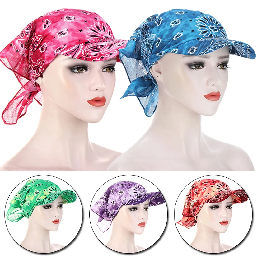 Unisex Bandana With Print Hedging Hat Sunscreen Turban Summer Outdoor Headscarf Headpiece Scarf Cap Ladies Hooded Scarf Fashion