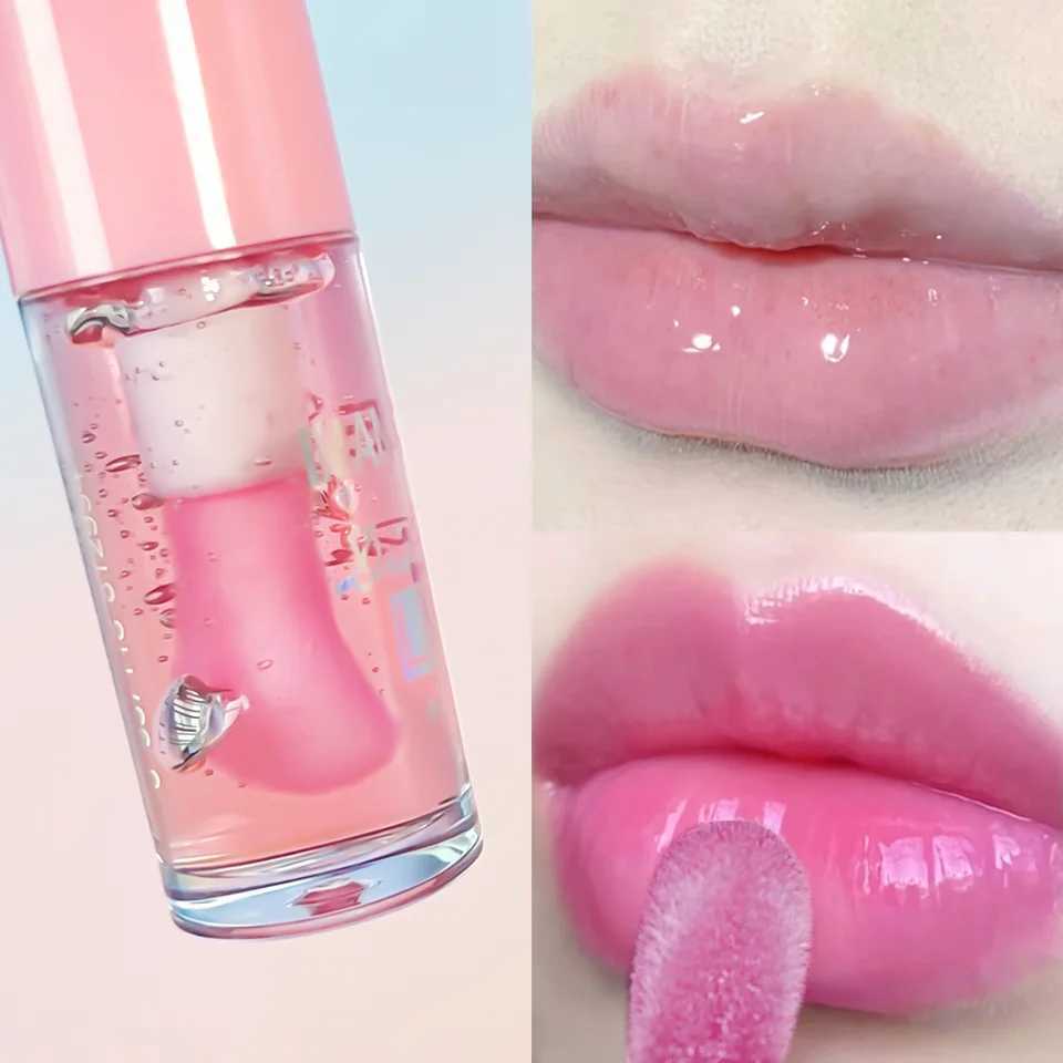 3 pieces of lip gloss color changing crystal jelly lip transparent glass lip oil moisturizing sparkling liquid oral red lip makeup W241101