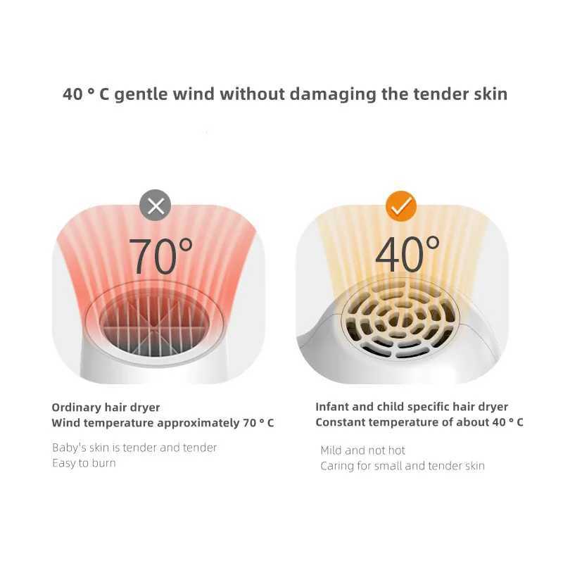 Hair Dryers Childrens wireless hair dryer silent intelligent and constant temperature convenient for childrens hair and buttocks blowin 240401