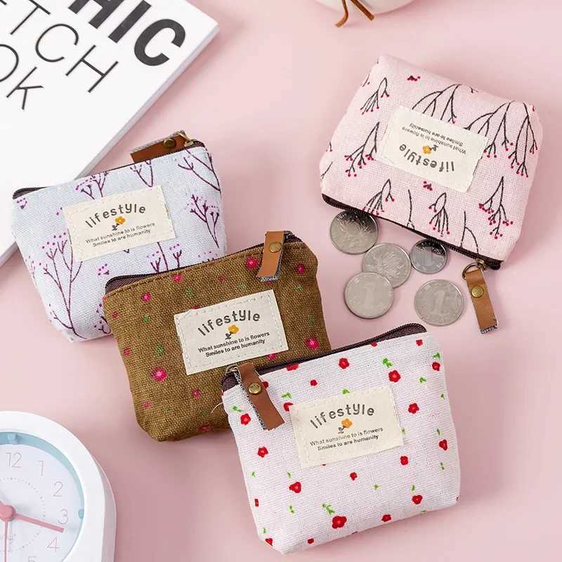 Fi Kaii Coin Purse Canvas Mini Floral Cluh Purse Women Girls Kids Cheap Coin Pouch Change Purses Cluh Bags WholesaleXJ241111