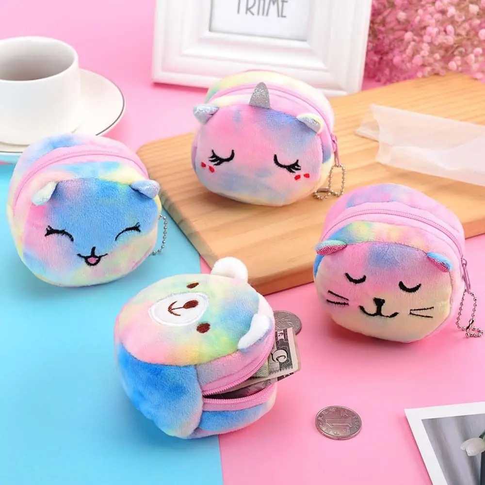 Carto Unicorn Bag Pendant Ornament Storage Bag Mey Holder Pouch Plush Coin Purse Mini Wallet Plush Keychian Wallet BagsXJ241111