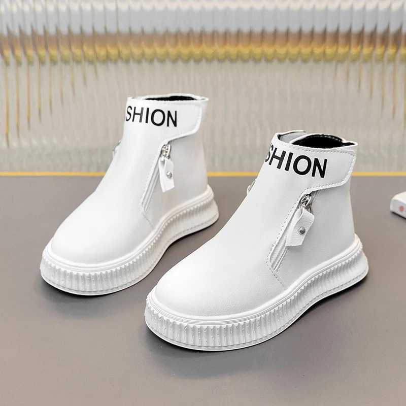 Childrens Fashion Boots Side Zipper Round Toe Classic Solid Anti Slip Boys and Girls Short Boots Size 21-30 M241102