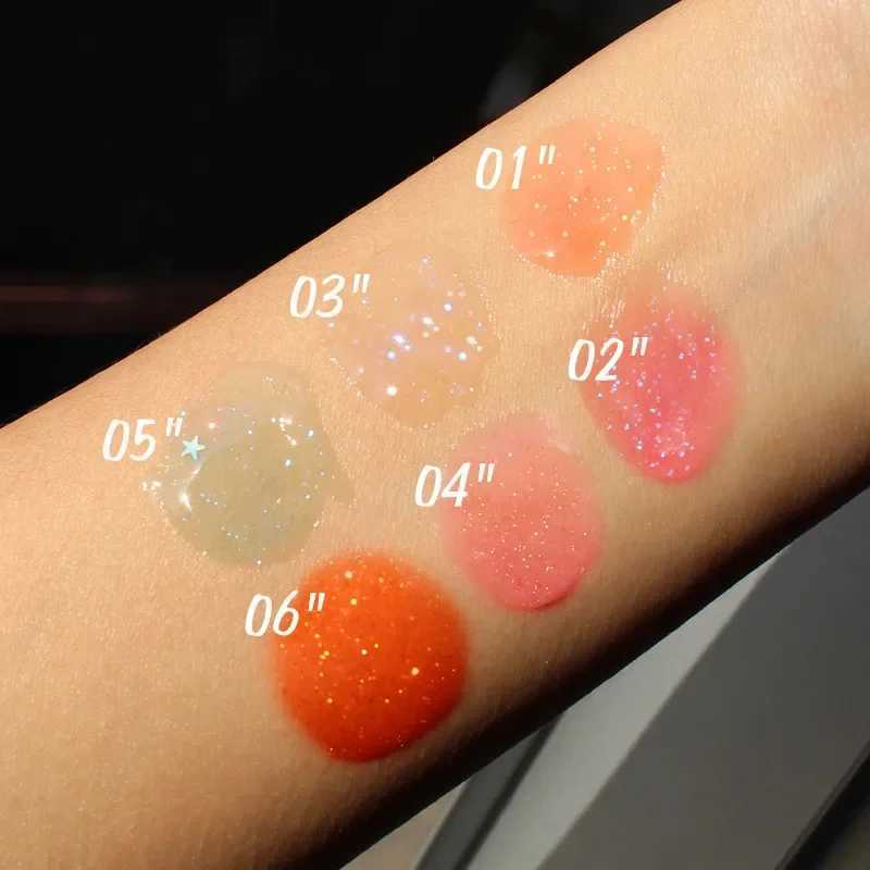 6 color shiny jelly lip gloss liquid lipstick moisturizing lip color waterproof long-lasting nourishing lip makeup cosmetics W241101