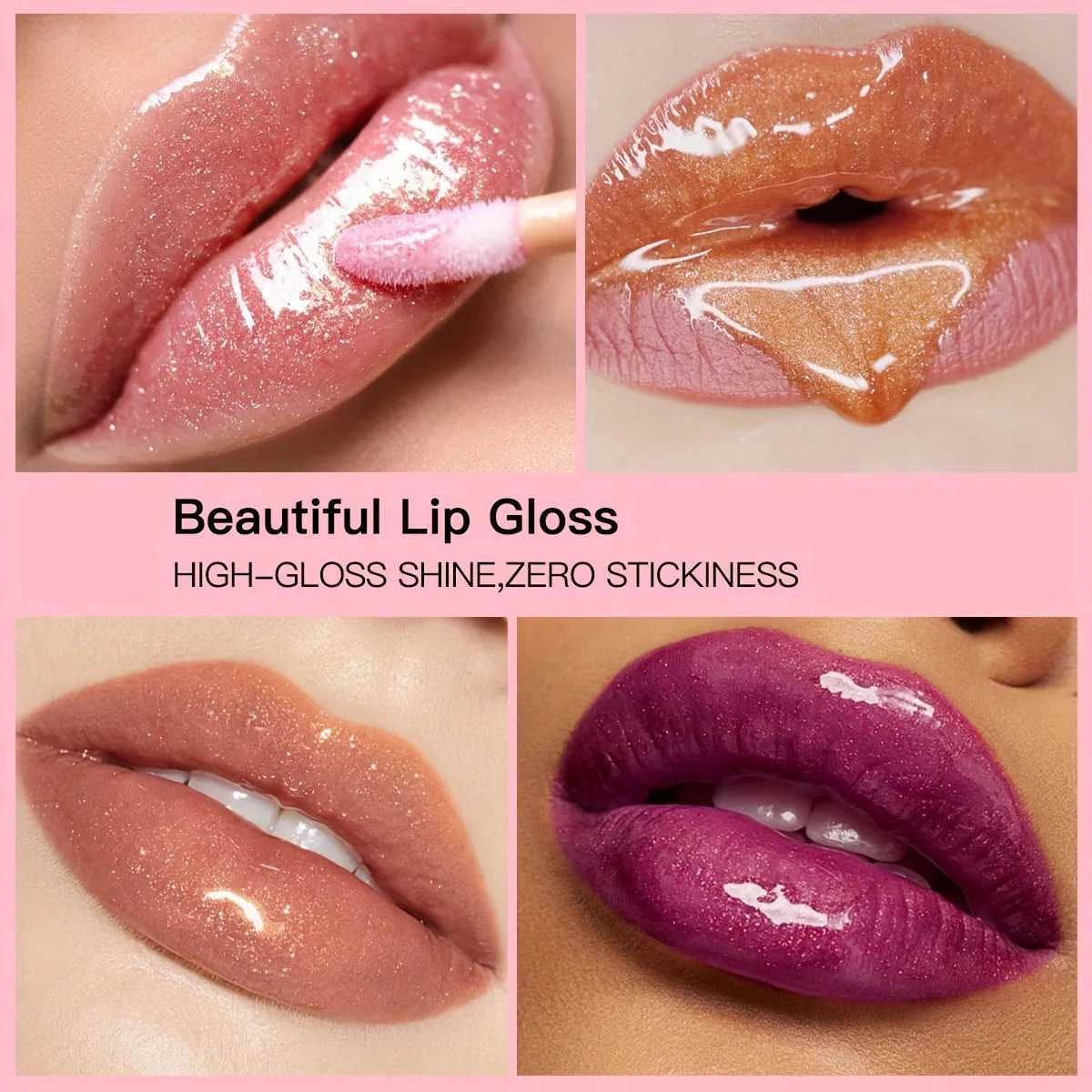 USHAS Mirror Shiny Lipgloss 12 Color Long lasting Moisturizing Liquid lipstick Sequin lipstick Christmas Halloween W241101