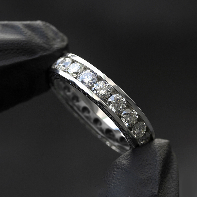 Exquisite 5MM White Cubic Zirconia Sterg Sier Wedding Rings for Women