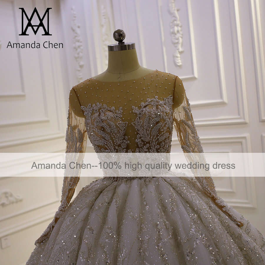 2024Model Design Lace Applique Sexy See Through Wedding dress