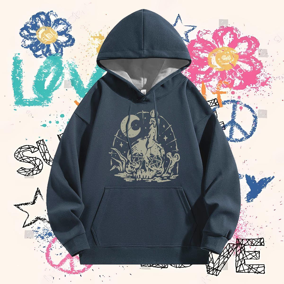 Designer Fashion Hoodie for Men Breathable Drawstring Hoodie Popular Hoodie Pullover US/EU Size Pullover Hoodie Casual Daily Wear Thick Fleece
