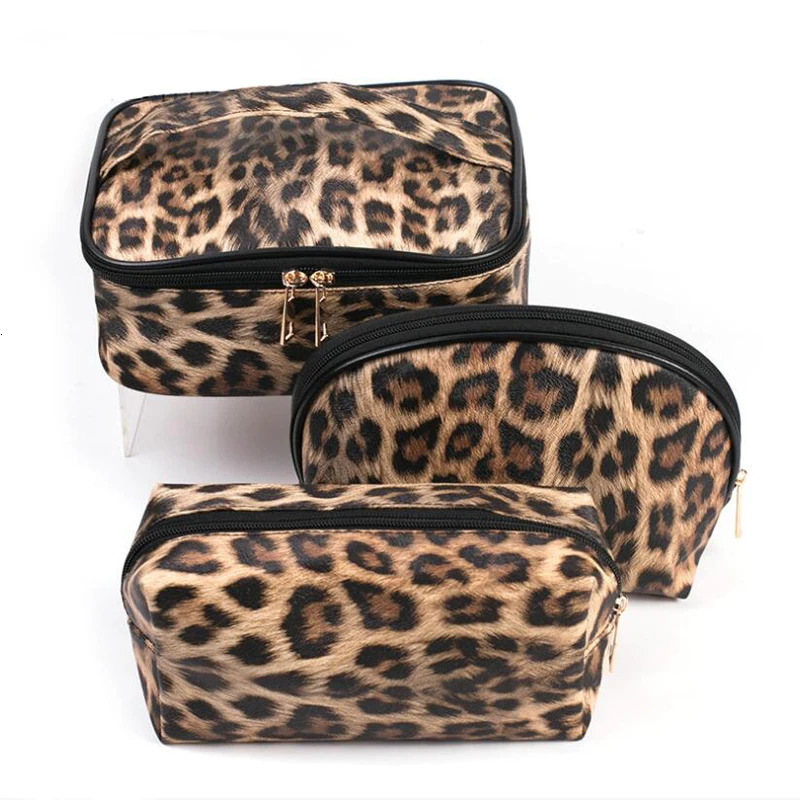 Leopard Print Makeup Bag Set Waterproof Wash Bag Storage Bag Travel Supplies Womens Makeup Bag Organizer Makeup Bag 241031