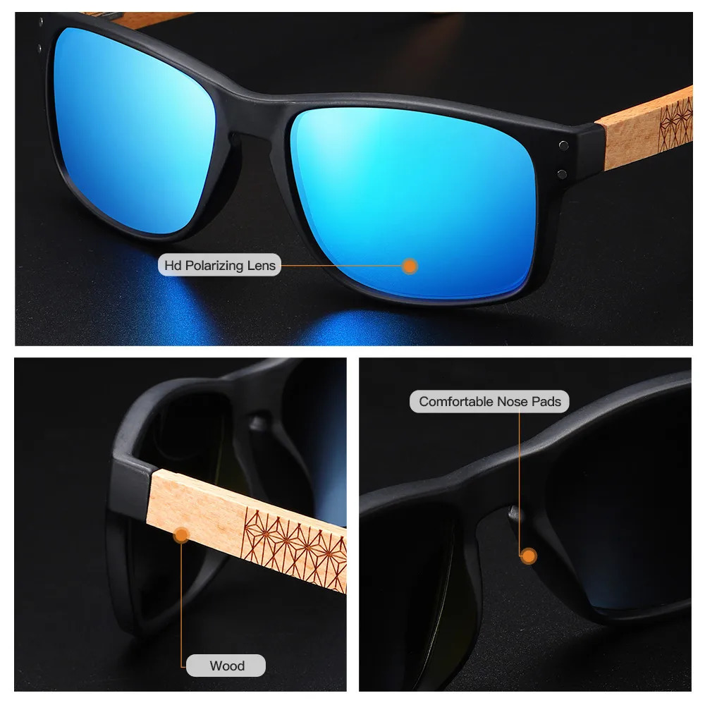 EZREAL n handmade beech wood sunglasses for men polarized glasses for outdoor driving reinforced hinges for sunglasses 241031