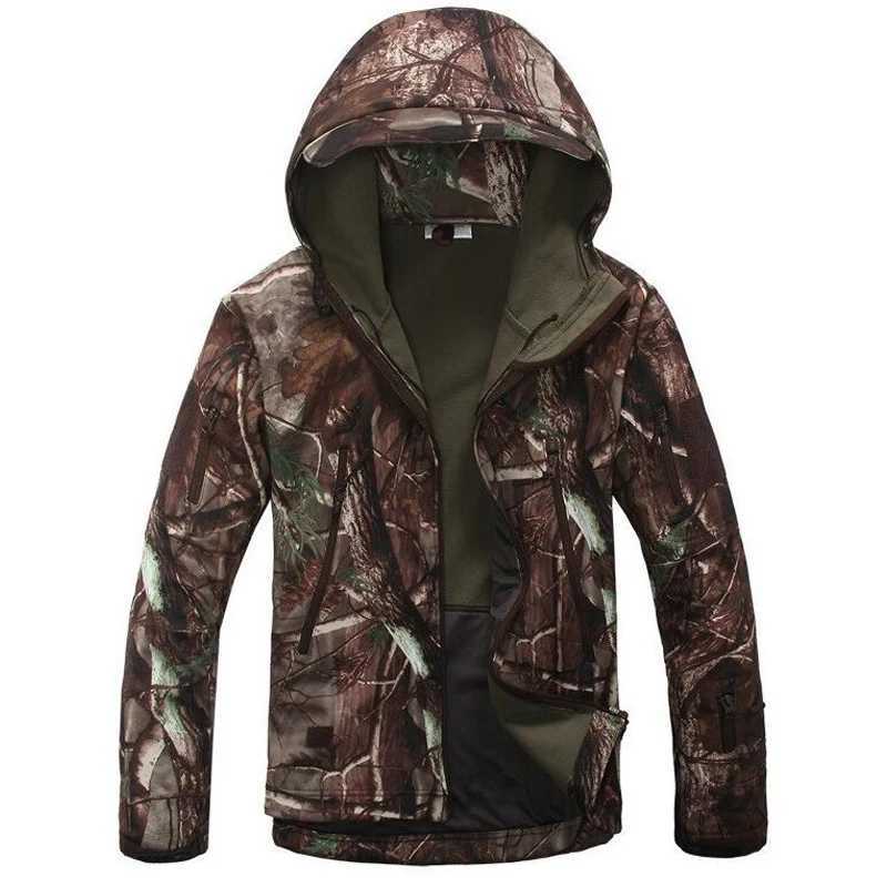 Lurker leather soft shell outdoor tactical jacket waterproof and windproof Tadcamo hunting camouflage Flce warm clothing W241102