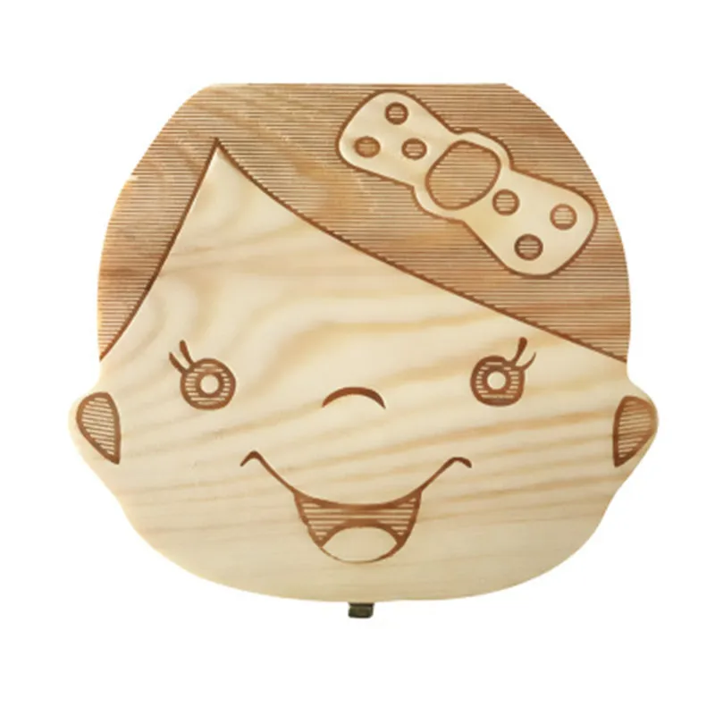 English Baby Wood Tooth Box Organizer Milk Teeth Storage Collect Teeth Umbilica new Save 2025 Gifts Baby Tooth Box