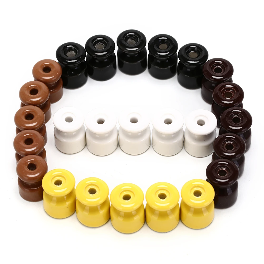 5pcs/lot Porcelain Insulator for Wall new Wiring Ceramic Insulators High Frequency 2025 Electric Porcelain Ceramic Insulator 5 Colors