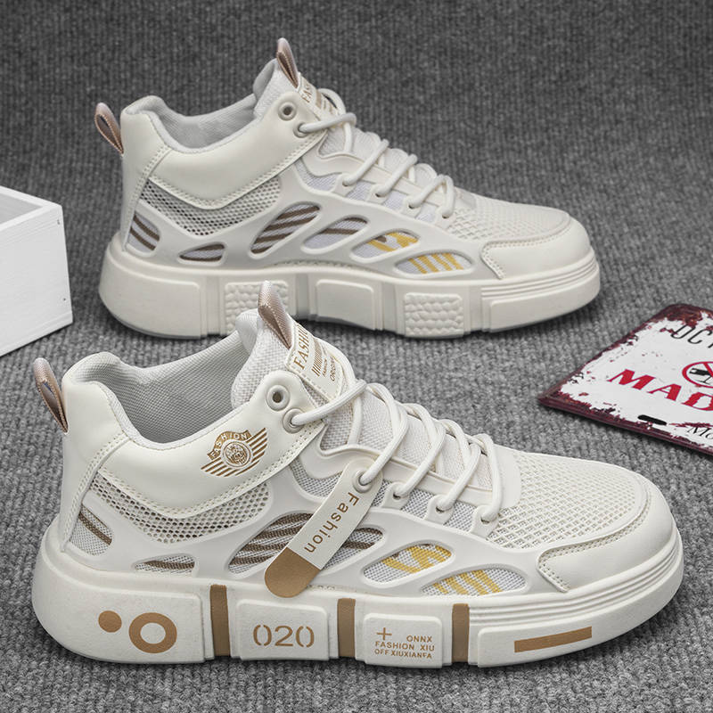 European Station Men's 2024 New Trendy All-Match White Casual Winter Fashionable Breathable Canvas Skate Shoes Men Men's board shoes Little 