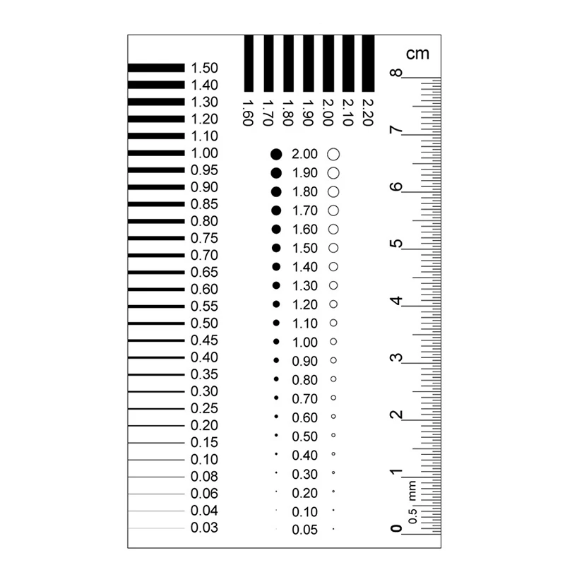 Measuring Pass Badge 2025 Gauge Stain Card Point new Gauge Wire Gauge Transparent Film Ruler Stain Crack Contrast Ruler Wholesale Gifts