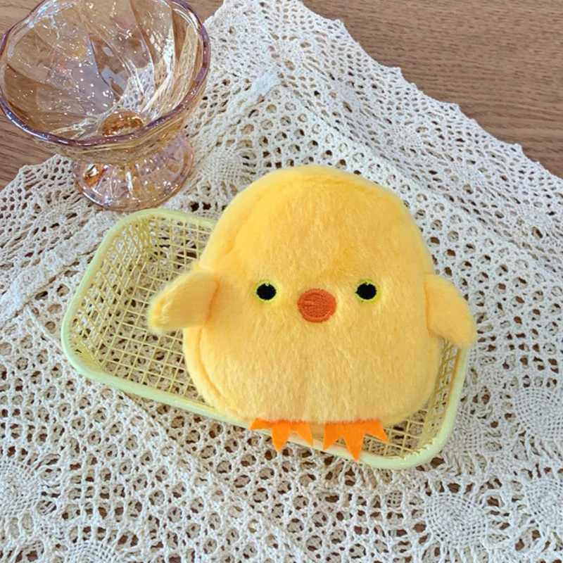 1Pc 12cm Kaii Carto Yellow Chick Children Animal Plush Coin Purse Cute Keychain Headphe Wallet Card Key Bag Pocket PendantXJ241111