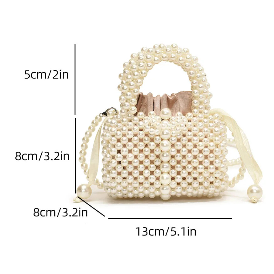 Pearl Night Bag Party Wallet Wedding Clutch Bag Summer Handmade Beaded Handbag Ten Font Mini Phone Bag 241031