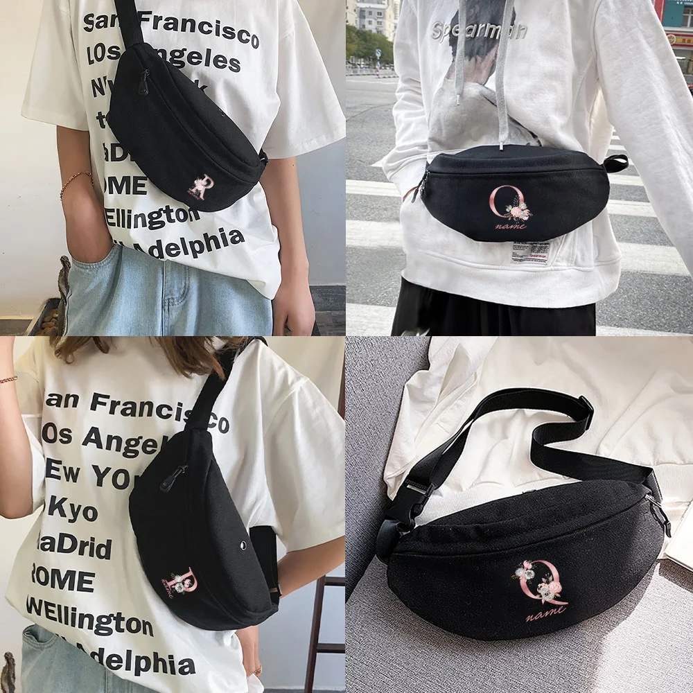 Men Waist Bag 2025 Custom Personalized Name Wallet Phone Belt Pouch Women Travel Motorcycle Bag Letter new Print Fanny Pack Banana Bag