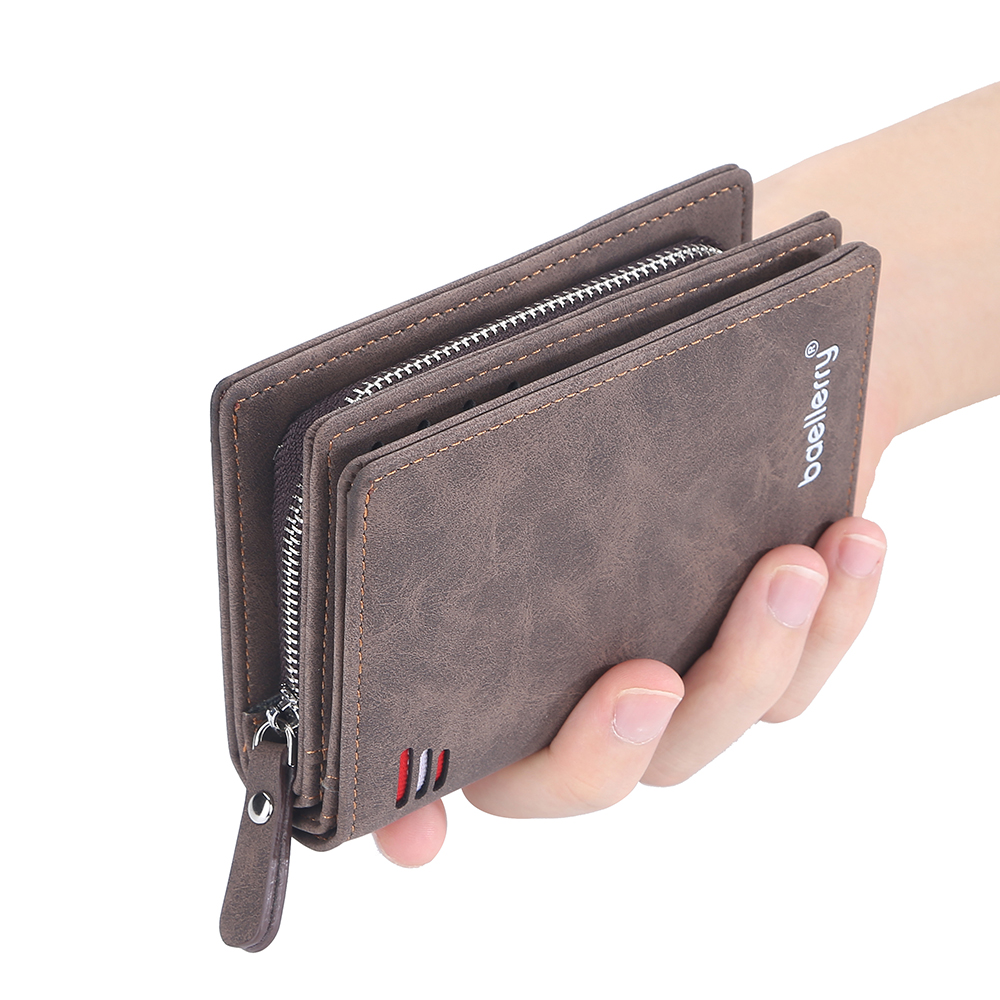 New Baellerry Mens Purse Male Wallet Small Money Bag Man PU Leather Card Holders Men's Wallets with Coin Pocket Wallet for Men