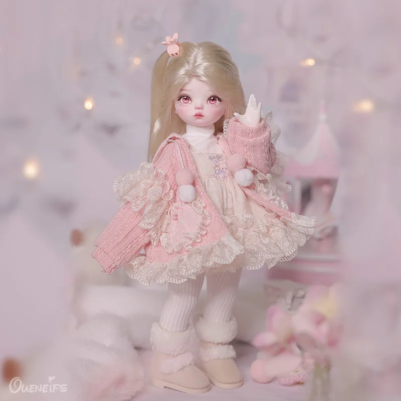 Sapphire BJD 1/6 Art Doll 25.3cm In Pink Sweater Jacket And Skirt For Winter 2025 YOSD Fantasy new Resin Toys