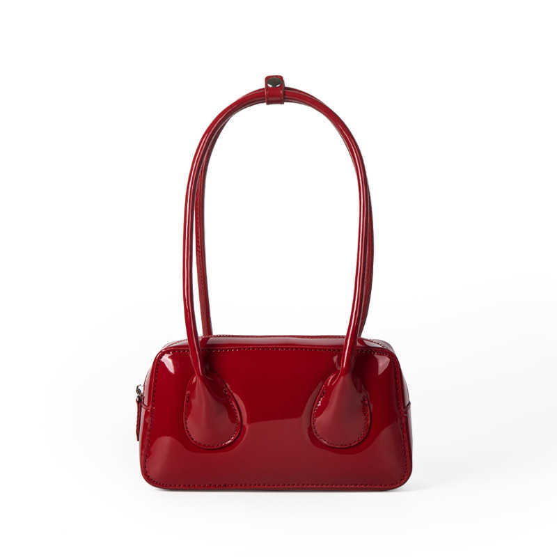 Shoulder Bags Korean Version WoMens Handbag With Niche Texture Simple Shiny Single Shoulder Armpit Tote Bag Versatile Commuting Small Square Bag 24101