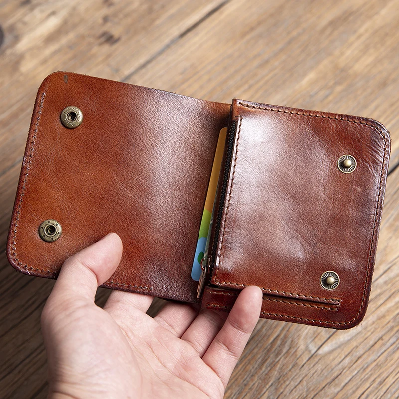 Handmade Pure Leather Wallet for Men Wallet Full-Grain Leather