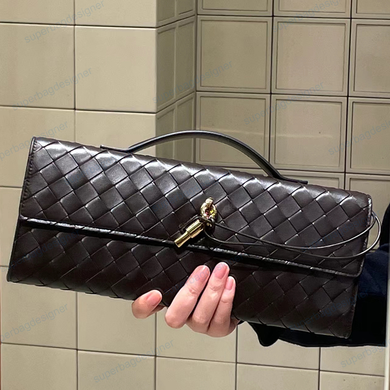 Free shipping 2025 designer bag 7A designer clutch evening bag weave crochet handbag genuine leather calfskin women lady mirror quality purse 31cm