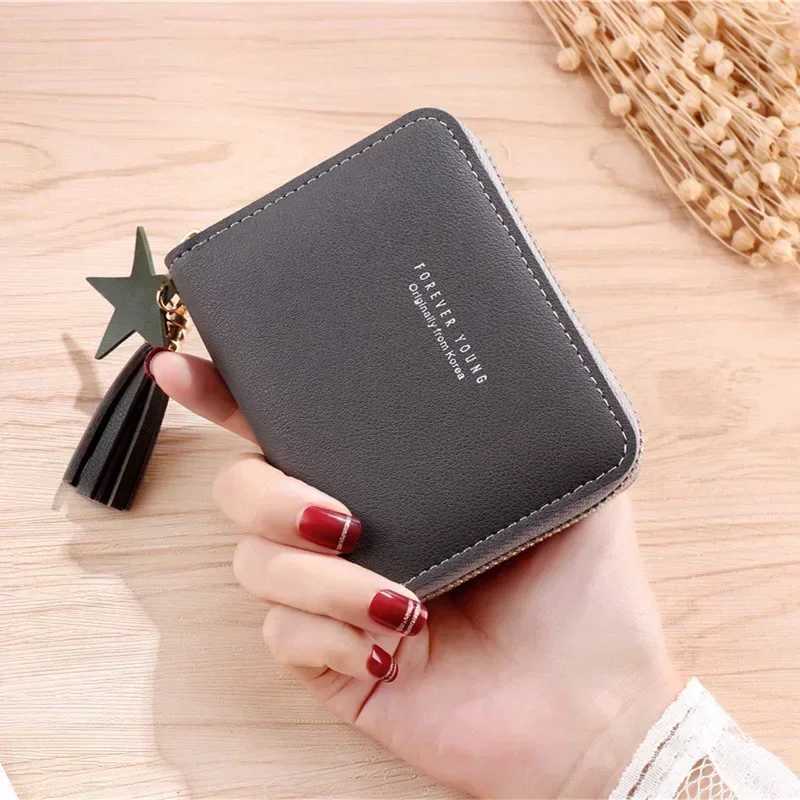 Women Small Wallet Ladies Mini Tassel Wallet Cute Girl Short Zipper Korean Pu Leather Coin Purse Female Hand Wallet PurseXJ241111