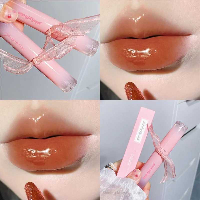 Ice pink moisturizing jelly glass lip color glossy transparent mirror lip color long-lasting moisturizing and bright lip color W241101