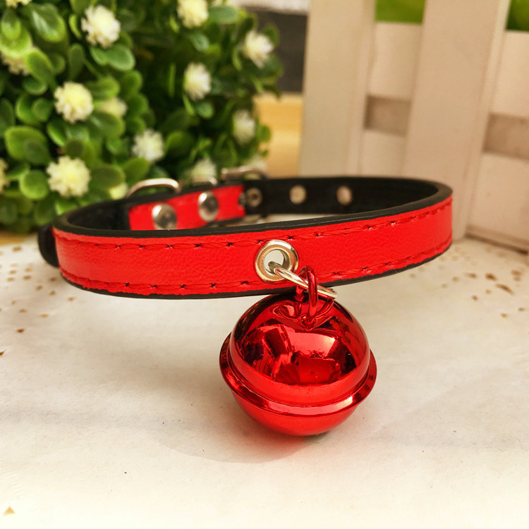Luxury PU Leather Pet Cat Collar with bell for cat Custom Colors Softly Waterproof Classic other para pet Dog Collars