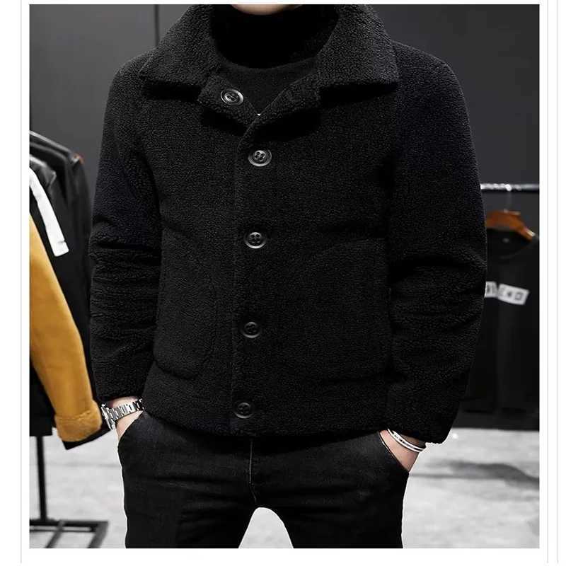 2023 autumn and winter new mens fashion trend suede double-sided leather jacket mens casual travel warm jacket W241102