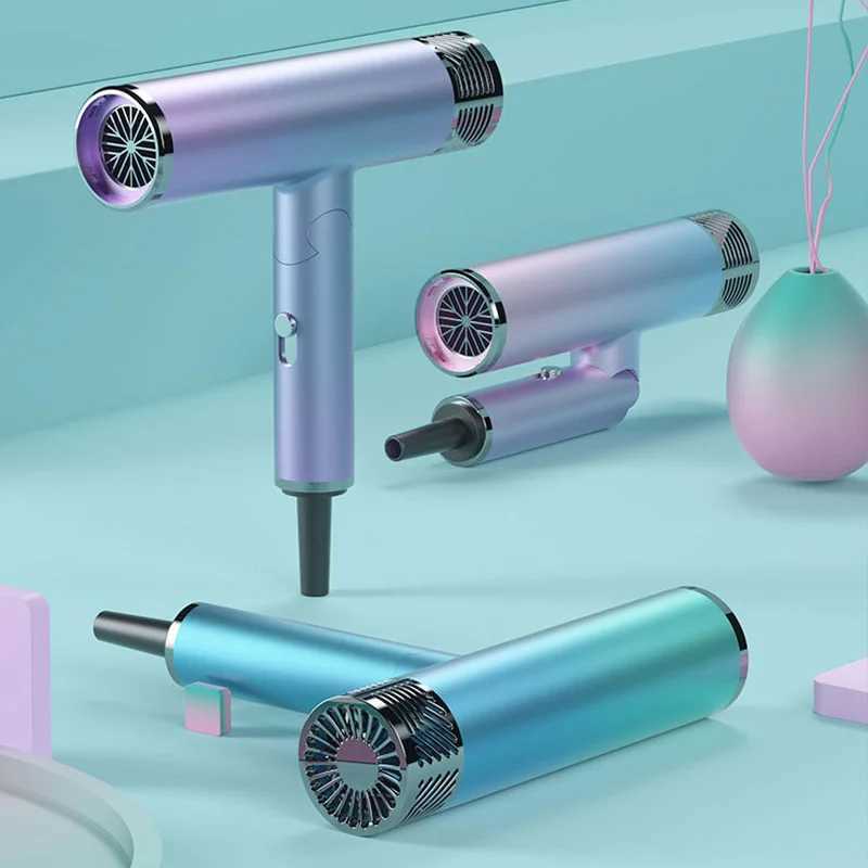 Hair Dryers Professional Strong Wind Salon Hair Dryer Cold And Hot Air Negative Ion Silent Hair Care Foldable Blow Dryer 240401