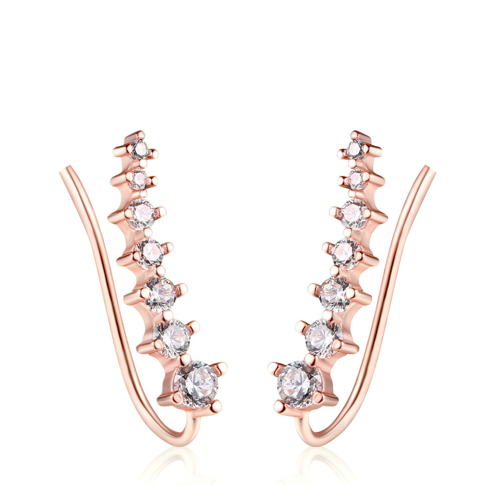 Simple and Fashionable AAA Zircon Ear Clips for Women Gold-plated Earrings Popular Jewelry Wholesale