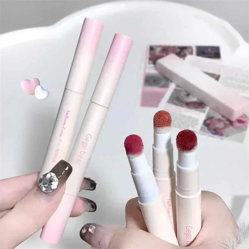 Korean fluffy velvet soft lipstick liquid lipstick matte rose red pigment waterproof durable dye face cream W241101