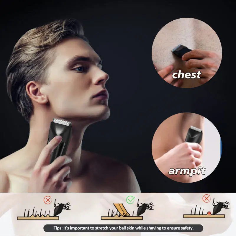 Electric 2025 Body Hair Trimmer Shaver Wet Dry Groin Hair Trimmer for Men Women Ball Body new Grooming Kit Replaceable Ceramic Blade Head